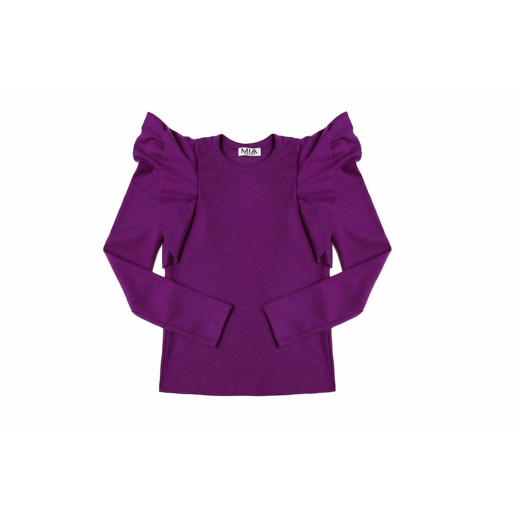 NEW MIA girl's flutter sleeve sweater in purple